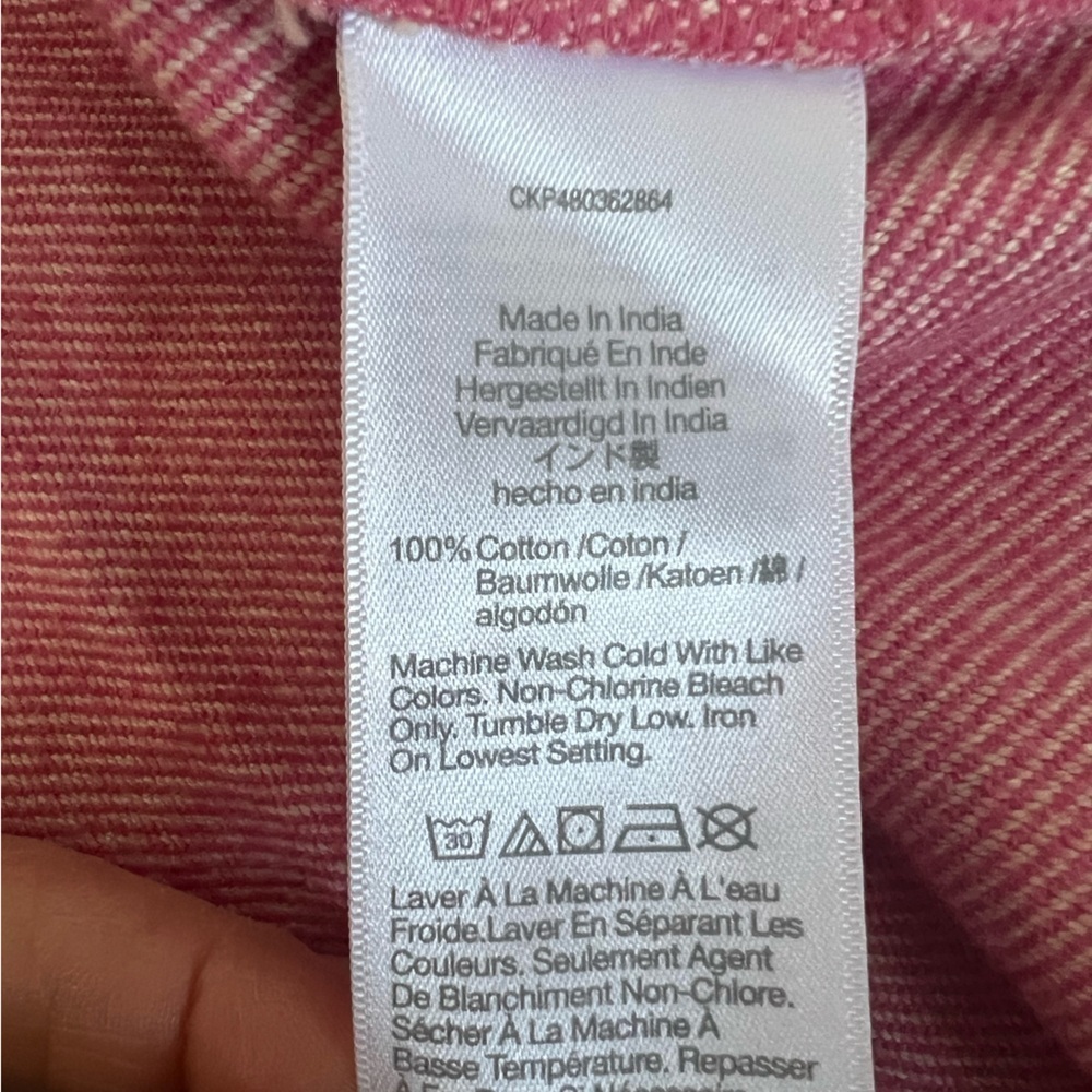 Madewell Flannel Cargo Button-Up Shirt in Nouveau Pink Melange. Size M - Picture 7 of 8